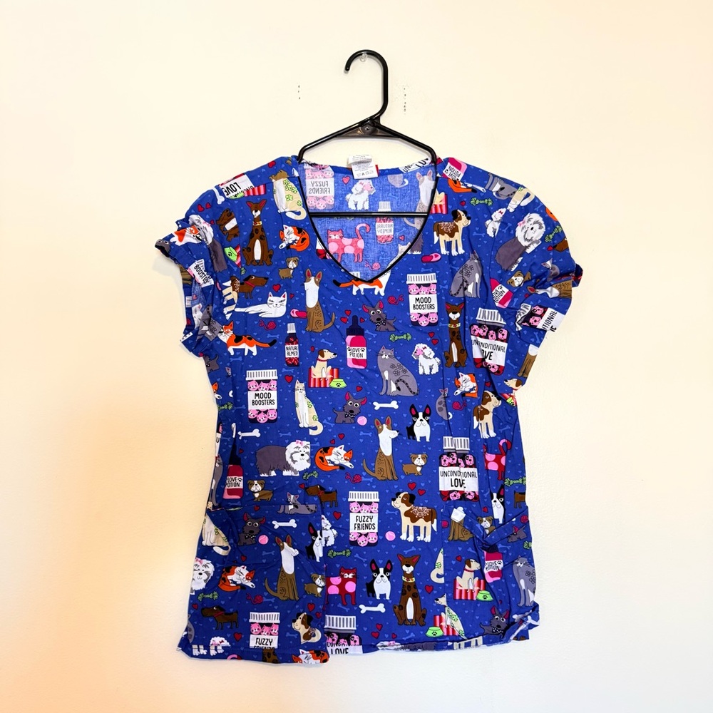 Dickies | Blue Graphic Short Sleeve Scrubs Tee